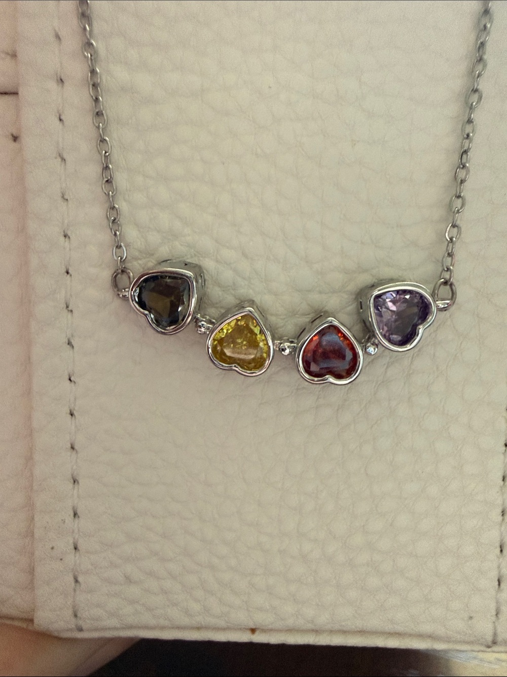 Multicolor Heart Gem Clover Pendant Necklace - Multi Functional Pendant - Picture 4 of 9